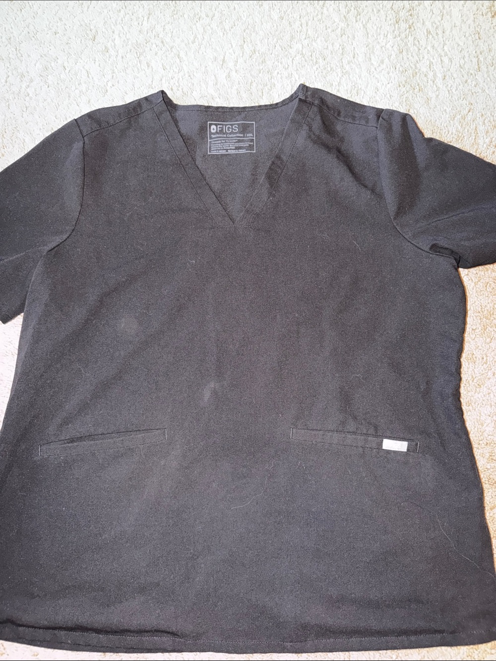 Figs, black size Xxlarge scrub top